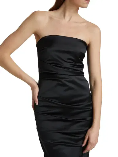 Chiara Boni La Petite Robe Women's Keiky Satin Ruched Cocktail Dress | Thumbnail 7 Chiara Boni La Petite Robe Women's Keiky Satin Ruched Cocktail Dress | Thumbnail 7