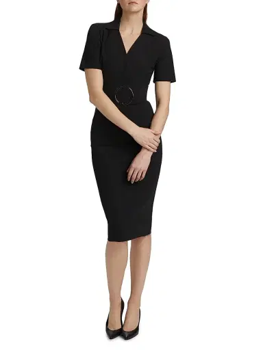 Chiara Boni La Petite Robe Women's Shihi Belted Cocktail Dress - Black - Size 12 | Thumbnail 2 Chiara Boni La Petite Robe Women's Shihi Belted Cocktail Dress - Black - Size 12 | Thumbnail 2