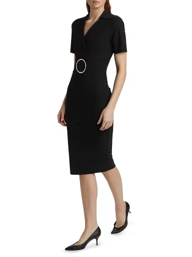 Chiara Boni La Petite Robe Women's Shihi Belted Cocktail Dress - Black - Size 12 | Thumbnail 4 Chiara Boni La Petite Robe Women's Shihi Belted Cocktail Dress - Black - Size 12 | Thumbnail 4