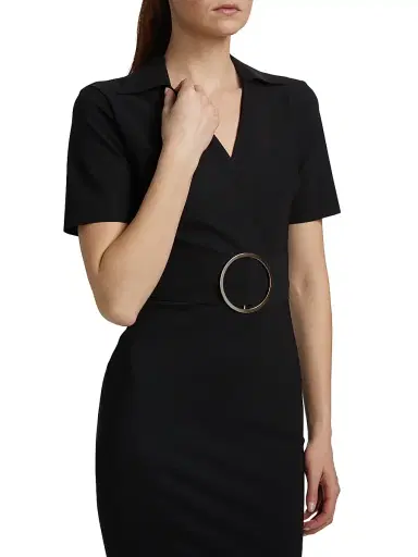 Chiara Boni La Petite Robe Women's Shihi Belted Cocktail Dress - Black - Size 12 | Thumbnail 6 Chiara Boni La Petite Robe Women's Shihi Belted Cocktail Dress - Black - Size 12 | Thumbnail 6