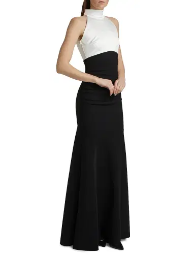 Chiara Boni La Petite Robe Women's Gaga Two-Tone Halter Trumpet Gown | Thumbnail 3 Chiara Boni La Petite Robe Women's Gaga Two-Tone Halter Trumpet Gown | Thumbnail 3