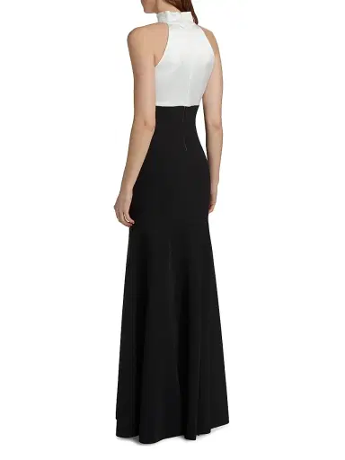 Chiara Boni La Petite Robe Women's Gaga Two-Tone Halter Trumpet Gown | Thumbnail 5 Chiara Boni La Petite Robe Women's Gaga Two-Tone Halter Trumpet Gown | Thumbnail 5