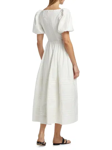 Reformation Women's Everlyn Stretch Cotton Poplin Midi-Dress - White - Size 4 | Thumbnail 5 Reformation Women's Everlyn Stretch Cotton Poplin Midi-Dress - White - Size 4 | Thumbnail 5