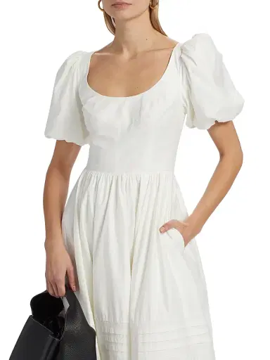 Reformation Women's Everlyn Stretch Cotton Poplin Midi-Dress - White - Size 4 | Thumbnail 6 Reformation Women's Everlyn Stretch Cotton Poplin Midi-Dress - White - Size 4 | Thumbnail 6
