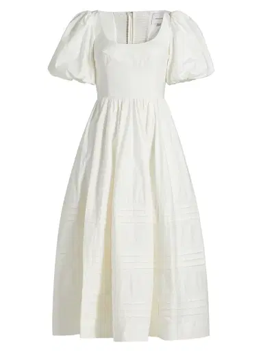 Reformation Women's Everlyn Stretch Cotton Poplin Midi-Dress - White - Size 4 | Thumbnail 1 Reformation Women's Everlyn Stretch Cotton Poplin Midi-Dress - White - Size 4 | Thumbnail 1