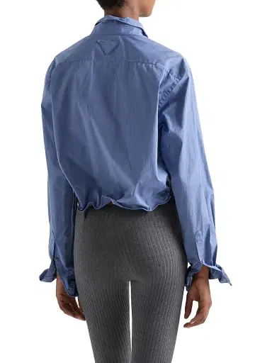 Prada Women's Fil-à-Fil Shirt - Blue | Thumbnail 4 Prada Women's Fil-à-Fil Shirt - Blue | Thumbnail 4