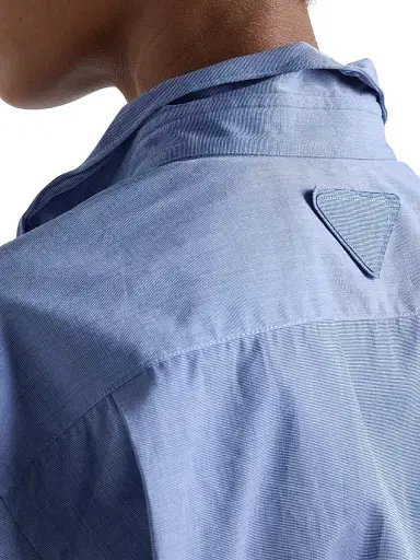Prada Women's Fil-à-Fil Shirt - Blue | Thumbnail 6 Prada Women's Fil-à-Fil Shirt - Blue | Thumbnail 6