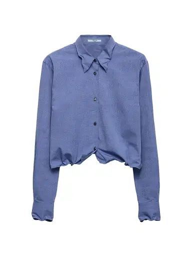 Prada Women's Fil-à-Fil Shirt - Blue | Thumbnail 1 Prada Women's Fil-à-Fil Shirt - Blue | Thumbnail 1
