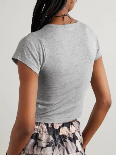 ÉTERNE Baby Tee Cropped Cotton And Modal-blend Jersey T-shirt | Thumbnail 3 ÉTERNE Baby Tee Cropped Cotton And Modal-blend Jersey T-shirt | Thumbnail 3