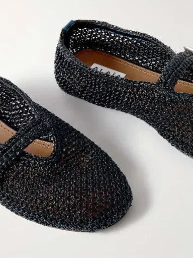 Alaïa Metallic Crocheted Ballet Flats | Thumbnail 4 Alaïa Metallic Crocheted Ballet Flats | Thumbnail 4