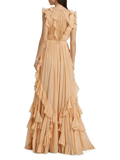 Ulla Johnson Women's Florella Ruffled Silk Georgette Gown - Peony | Thumbnail 5 Ulla Johnson Women's Florella Ruffled Silk Georgette Gown - Peony | Thumbnail 5