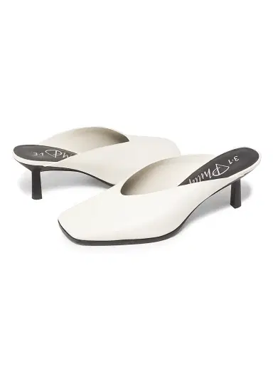 3.1 Phillip Lim Women's 65MM Leather Teardrop-Heel Mules - Antique White | Thumbnail 2 3.1 Phillip Lim Women's 65MM Leather Teardrop-Heel Mules - Antique White | Thumbnail 2
