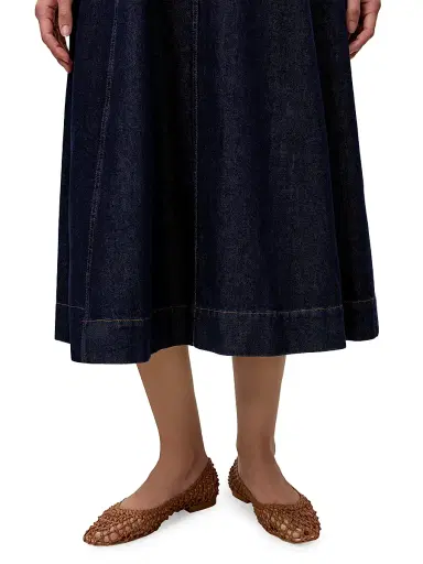 Rebecca Taylor Women's Gabrielle Denim Midi-Dress - Deep Sea Wash | Thumbnail 6 Rebecca Taylor Women's Gabrielle Denim Midi-Dress - Deep Sea Wash | Thumbnail 6