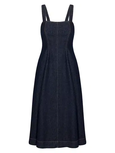 Rebecca Taylor Women's Gabrielle Denim Midi-Dress - Deep Sea Wash | Thumbnail 1 Rebecca Taylor Women's Gabrielle Denim Midi-Dress - Deep Sea Wash | Thumbnail 1