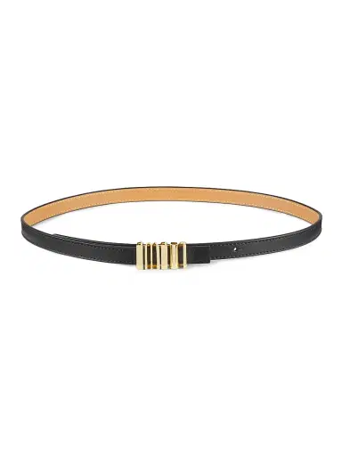 Loewe Women's Vertical Logo Leather Belt - Black Gold - Size XL | Thumbnail 1 Loewe Women's Vertical Logo Leather Belt - Black Gold - Size XL | Thumbnail 1