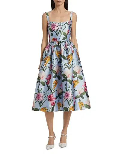 SACHIN & BABI Women's Olena Floral Midi-Dress - Glacial Blue Blossoms - Size 6 | Thumbnail 3 SACHIN & BABI Women's Olena Floral Midi-Dress - Glacial Blue Blossoms - Size 6 | Thumbnail 3