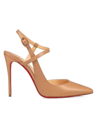 Christian Louboutin Women's Jenlove Leather 0MM Strappy Pumps - Beige | Thumbnail 1 Christian Louboutin Women's Jenlove Leather 0MM Strappy Pumps - Beige | Thumbnail 1