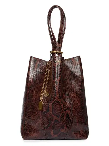Chloé Women's Spin Python-Embossed Leather Tote Bag - Sooty Brown | Thumbnail 4 Chloé Women's Spin Python-Embossed Leather Tote Bag - Sooty Brown | Thumbnail 4
