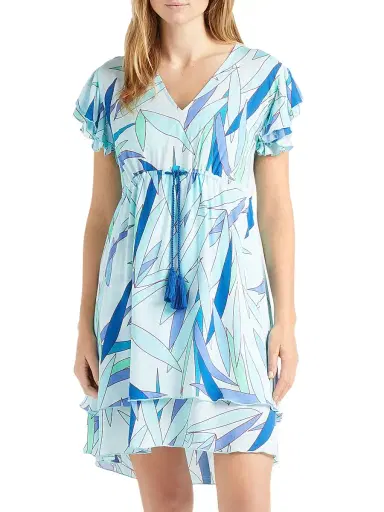Vilebrequin Women's Abstract Tiered Ruffle Minidress - Thalassa | Thumbnail 3 Vilebrequin Women's Abstract Tiered Ruffle Minidress - Thalassa | Thumbnail 3