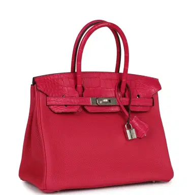 HERMÈS Hermes Birkin 30 Framboise Matte Alligator Togo Touch Palladium Hardware | Thumbnail 2 HERMÈS Hermes Birkin 30 Framboise Matte Alligator Togo Touch Palladium Hardware | Thumbnail 2
