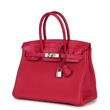 HERMÈS Hermes Birkin 30 Framboise Matte Alligator Togo Touch Palladium Hardware | Thumbnail 3 HERMÈS Hermes Birkin 30 Framboise Matte Alligator Togo Touch Palladium Hardware | Thumbnail 3