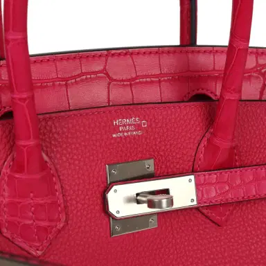HERMÈS Hermes Birkin 30 Framboise Matte Alligator Togo Touch Palladium Hardware | Thumbnail 7 HERMÈS Hermes Birkin 30 Framboise Matte Alligator Togo Touch Palladium Hardware | Thumbnail 7