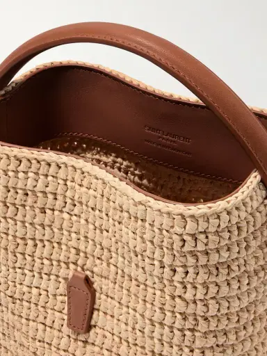 Saint Laurent Le 37 Mini Leather-trimmed Raffia Bucket Bag | Thumbnail 5 Saint Laurent Le 37 Mini Leather-trimmed Raffia Bucket Bag | Thumbnail 5