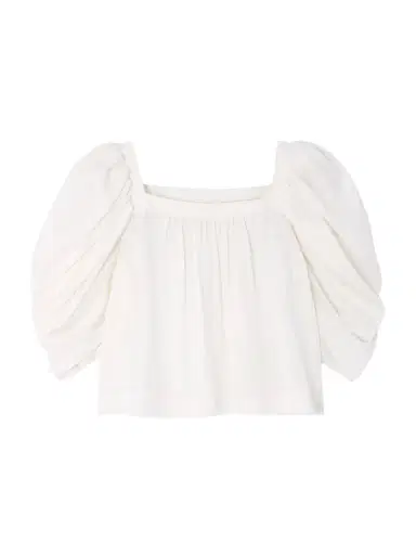 Chloé Cropped Gathered Silk Blouse | Thumbnail 1 Chloé Cropped Gathered Silk Blouse | Thumbnail 1