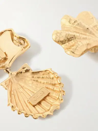 Chloé Shell Gold-tone Clip Earrings | Thumbnail 3 Chloé Shell Gold-tone Clip Earrings | Thumbnail 3