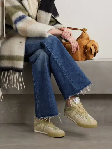 Chloé Kick Leather And Suede-trimmed Mesh Sneakers | Thumbnail 2 Chloé Kick Leather And Suede-trimmed Mesh Sneakers | Thumbnail 2