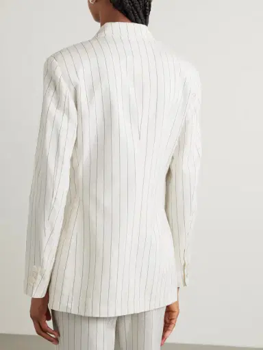 Ralph Lauren Collection Pinstriped Cotton, Linen And Wool-blend Blazer | Thumbnail 3 Ralph Lauren Collection Pinstriped Cotton, Linen And Wool-blend Blazer | Thumbnail 3