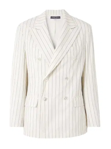 Ralph Lauren Collection Pinstriped Cotton, Linen And Wool-blend Blazer | Thumbnail 1 Ralph Lauren Collection Pinstriped Cotton, Linen And Wool-blend Blazer | Thumbnail 1