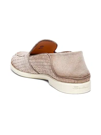Santoni Men's Malibu Woven Suede Loafers - Brown | Thumbnail 4 Santoni Men's Malibu Woven Suede Loafers - Brown | Thumbnail 4
