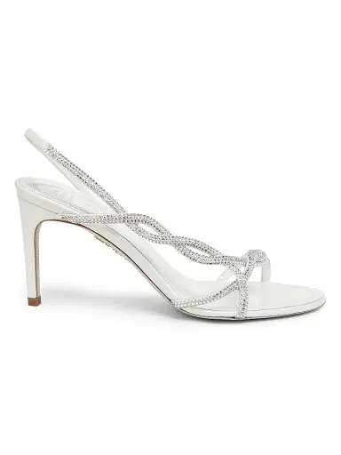 René Caovilla Women's 80MM Satin Strappy Sandals - Satin | Thumbnail 1 René Caovilla Women's 80MM Satin Strappy Sandals - Satin | Thumbnail 1