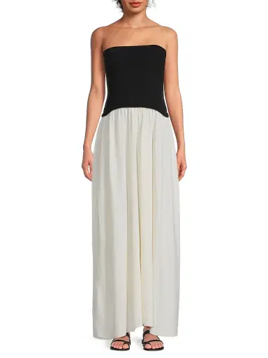 Solid & Striped Women's Soglio Colorblocked Strapless Maxi Dress - Brule Noir - Size XL | Thumbnail 3 Solid & Striped Women's Soglio Colorblocked Strapless Maxi Dress - Brule Noir - Size XL | Thumbnail 3