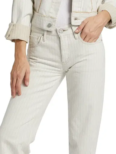 Moussy Vintage Women's Elmora Pinstriped Straight Jeans | Thumbnail 6 Moussy Vintage Women's Elmora Pinstriped Straight Jeans | Thumbnail 6