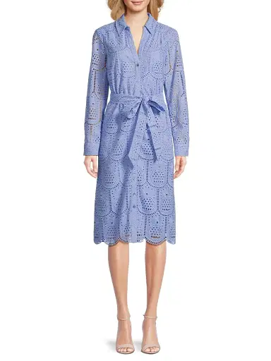 Lilly Pulitzer Women's Eira Eyelet Midi Shirtdress - Jacaranda Blue - Size 6 | Thumbnail 3 Lilly Pulitzer Women's Eira Eyelet Midi Shirtdress - Jacaranda Blue - Size 6 | Thumbnail 3