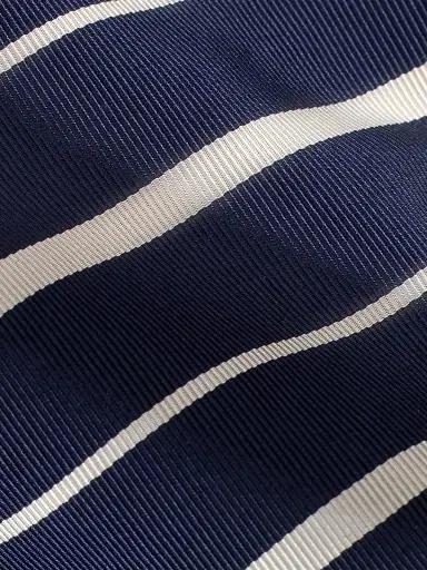 Ralph Lauren Purple Label Men's Striped Silk-Cotton Mogador Tie - Navy | Thumbnail 4 Ralph Lauren Purple Label Men's Striped Silk-Cotton Mogador Tie - Navy | Thumbnail 4