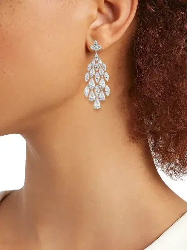 Adriana Orsini Women's Feliz Kite Sterling SIlver & Cubic Zirconia Chandelier Drop Earrings - Silver | Thumbnail 2 Adriana Orsini Women's Feliz Kite Sterling SIlver & Cubic Zirconia Chandelier Drop Earrings - Silver | Thumbnail 2