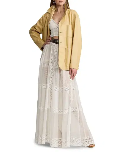 Ralph Lauren Collection Women's Cotton-Silk Voile Maxi Skirt - Cream | Thumbnail 2 Ralph Lauren Collection Women's Cotton-Silk Voile Maxi Skirt - Cream | Thumbnail 2