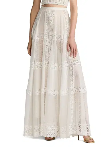 Ralph Lauren Collection Women's Cotton-Silk Voile Maxi Skirt - Cream | Thumbnail 3 Ralph Lauren Collection Women's Cotton-Silk Voile Maxi Skirt - Cream | Thumbnail 3