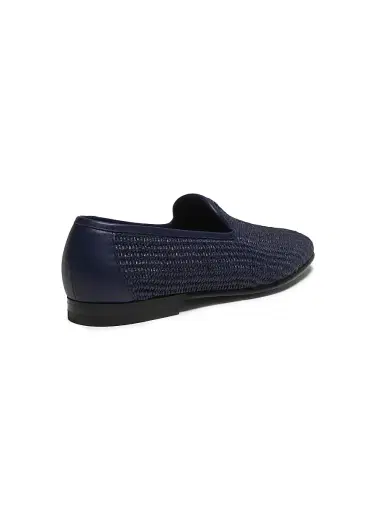 Manolo Blahnik Men's Mario Woven Loafers - Navy - Size 7 | Thumbnail 3 Manolo Blahnik Men's Mario Woven Loafers - Navy - Size 7 | Thumbnail 3