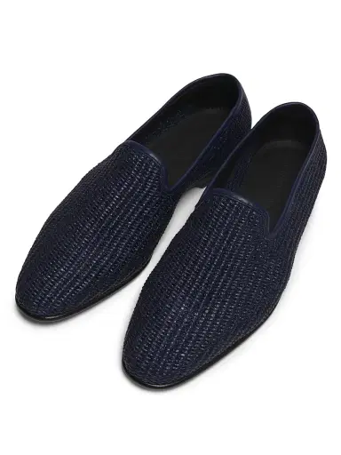 Manolo Blahnik Men's Mario Woven Loafers - Navy - Size 7 | Thumbnail 4 Manolo Blahnik Men's Mario Woven Loafers - Navy - Size 7 | Thumbnail 4