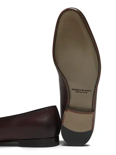 Manolo Blahnik Men's Lennox Leather Loafers - Dark Brown - Size 7 | Thumbnail 5 Manolo Blahnik Men's Lennox Leather Loafers - Dark Brown - Size 7 | Thumbnail 5