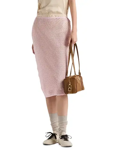 Prada Women's Cotton Mesh Skirt - Pink | Thumbnail 2 Prada Women's Cotton Mesh Skirt - Pink | Thumbnail 2