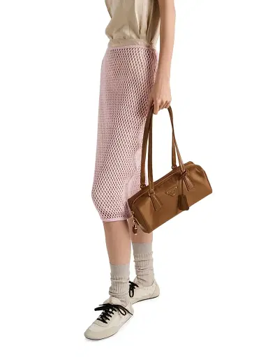Prada Women's Cotton Mesh Skirt - Pink | Thumbnail 3 Prada Women's Cotton Mesh Skirt - Pink | Thumbnail 3