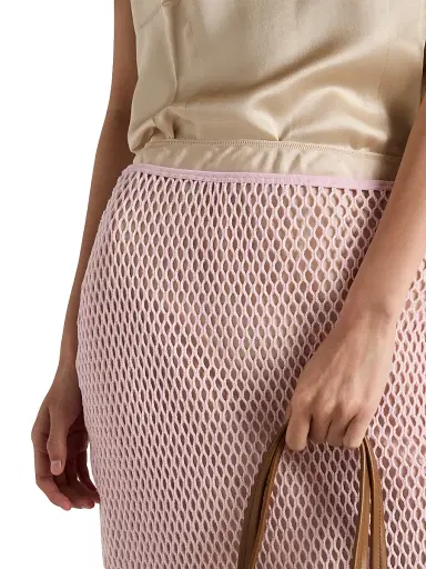 Prada Women's Cotton Mesh Skirt - Pink | Thumbnail 5 Prada Women's Cotton Mesh Skirt - Pink | Thumbnail 5