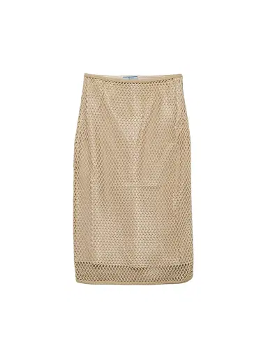 Prada Women's Cotton Mesh Skirt - Pink | Thumbnail 7 Prada Women's Cotton Mesh Skirt - Pink | Thumbnail 7