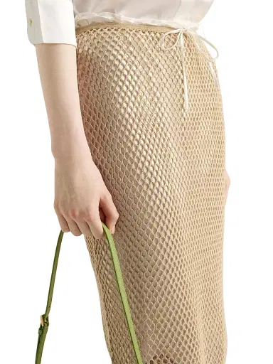 Prada Women's Cotton Mesh Skirt - Pink | Thumbnail 9 Prada Women's Cotton Mesh Skirt - Pink | Thumbnail 9