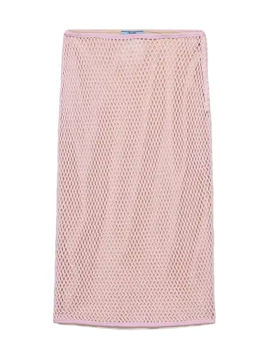 Prada Women's Cotton Mesh Skirt - Pink | Thumbnail 1 Prada Women's Cotton Mesh Skirt - Pink | Thumbnail 1